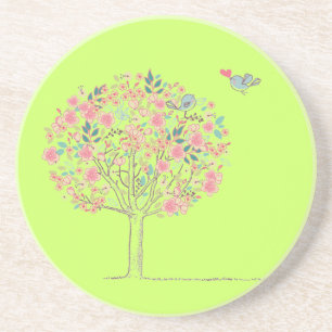 Blooming Tree and Birds in Love Coaster
