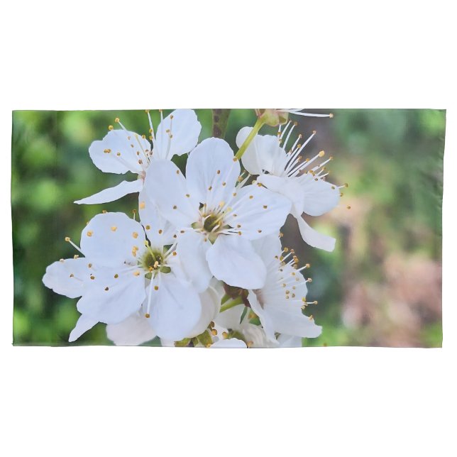Blooming Tree in Spring Romania – Blossom Photogra Pillowcase (Front-Left)