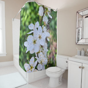 Blooming Tree in Spring Romania – Blossom Photogra Shower Curtain