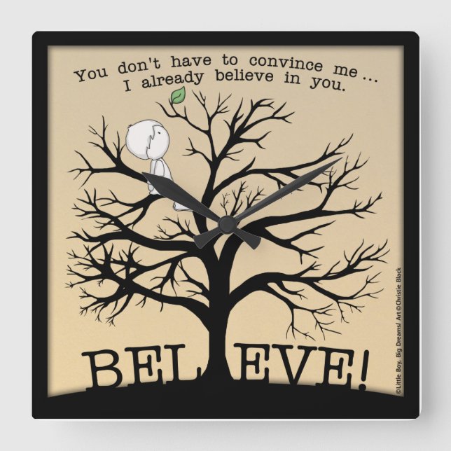 Blooming Tree Square Wall Clock (Front)