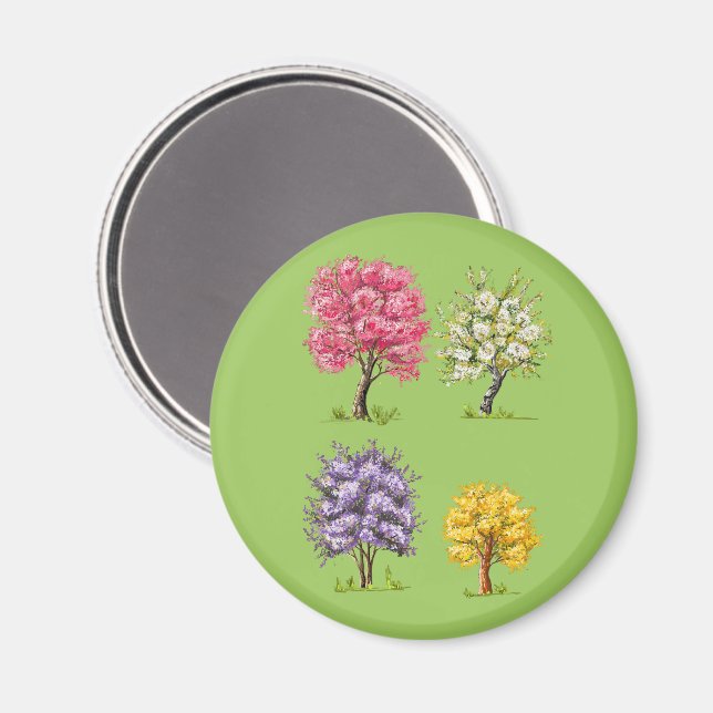 Blooming trees, imaginary colors. magnet (Front/Back)