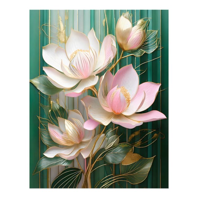 Blooming Wallpaper Japanese Magnolia Art Photo Print (Front)