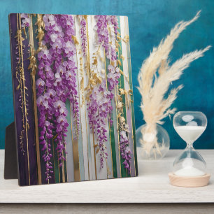 Blooming Wallpaper Violet Gold Wisteria Plaque