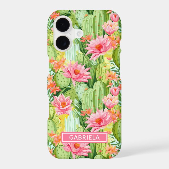 Blooming Watercolor Cacti Personalised (Back)