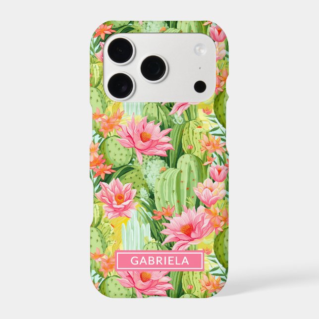Blooming Watercolor Cacti Personalised (Back)