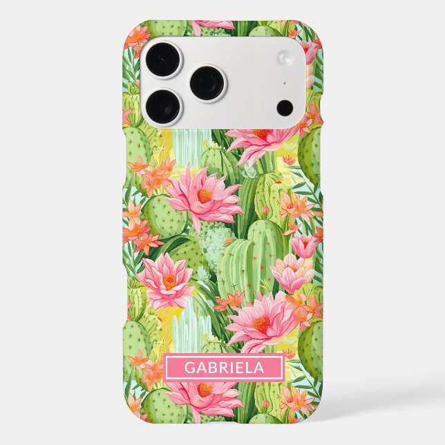 Blooming Watercolor Cacti Personalised (Back)