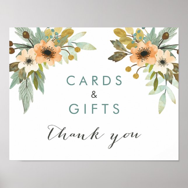 Blooming Watercolor Cards and Gifts Poster (Front)