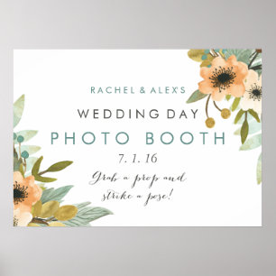 Blooming Watercolor Photo Booth Poster