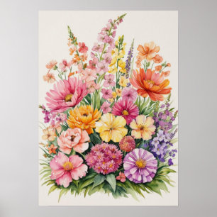 Blooming Wildflower Bouquet Poster