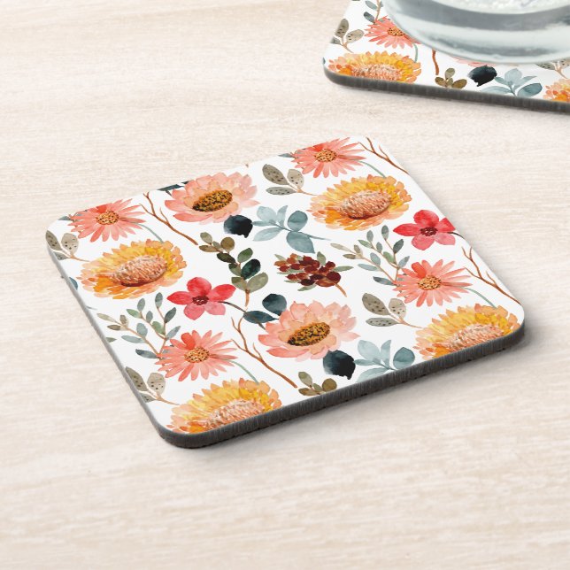 Blooming Wildflowers Floral Coasters (Left Side)