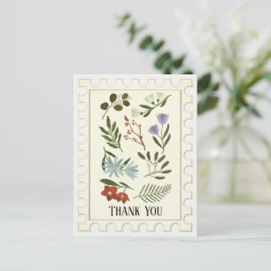 Blooming winter botanicals Thank you Postcard