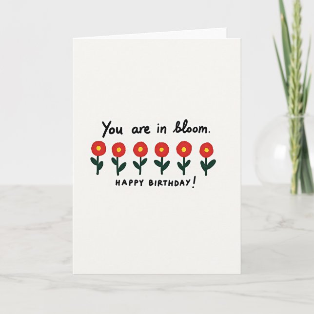Blooming Wishes Birthday Card (Front)