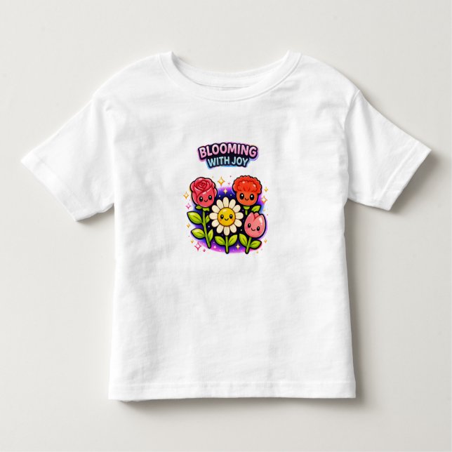 Blooming With Joy Garden – Cute Toddler Girl T-Sh T-Shirt (Front)