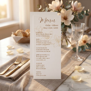 Blooming with Love: Minimal White Wedding Menu wit