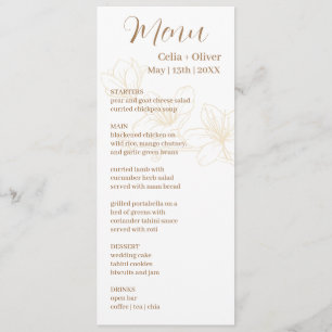 Blooming with Love: Minimal White Wedding Menu wit