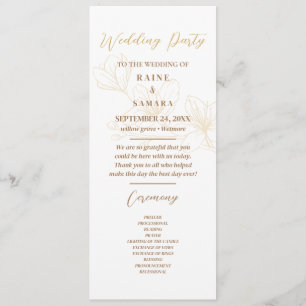 Blooming with Love: Minimalist Script Wedding Programme