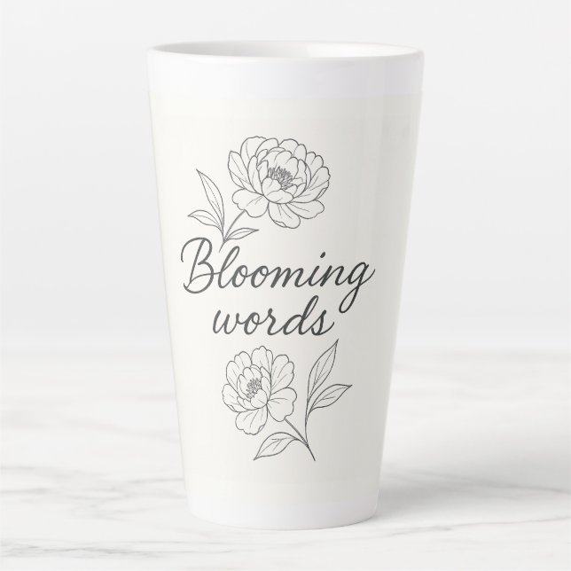 Blooming Words Floral Latte Mug (Front)