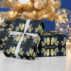 Blooming Yellow Roses Abstract Personalised Wrapping Paper