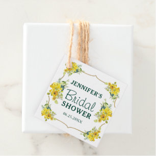 Blooming Yellow Spring Floral Bridal Shower  Favour Tags