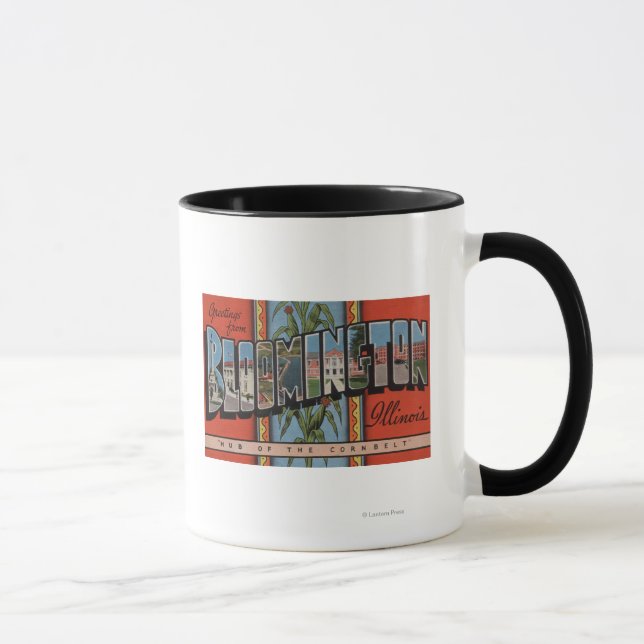 Bloomington, Illinois - Large Letter Scenes Mug (Right)
