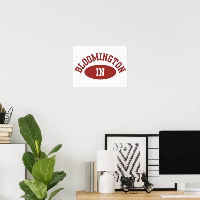 Bloomington Indiana Minimalist College Wall Art (Home Office)