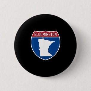 Bloomington Minnesota Map Highway Interstate Sign  6 Cm Round Badge
