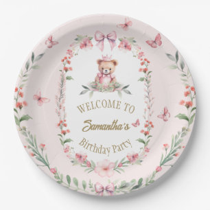 Blooms & Bears Birthday Plate