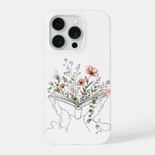 Blooms Book Botanical Line Art iPhone 15 Pro Case