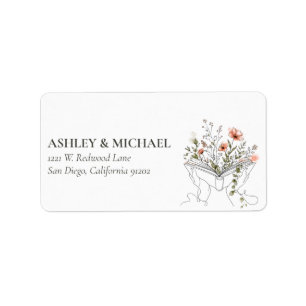 Blooms Book Botanical Line Art Label