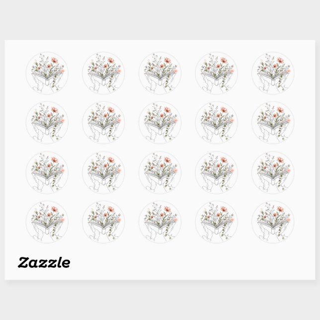 Blooms Book Botanical Line Art Stickers (Sheet)