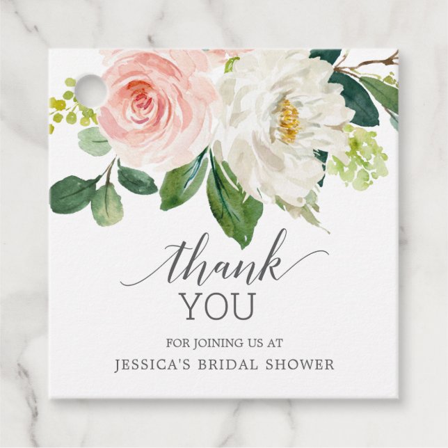 Blooms Bridal Shower Thank You Favour Tag (Front)