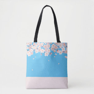 Blooms & Butterflies: Blue Monogram Optional Tote Bag