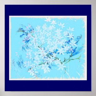 Blooms in Blue Poster