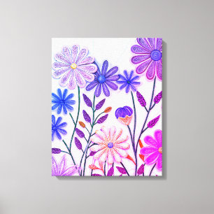 Blooms in Paper & Thread: 3D Quilled Wildflower Canvas Print