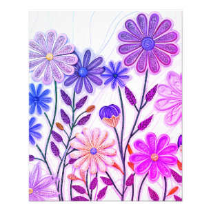 Blooms in Paper & Thread: 3D Quilled Wildflower Photo Print