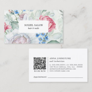 Blooms Nail Salon QR Code Appointment Business Card