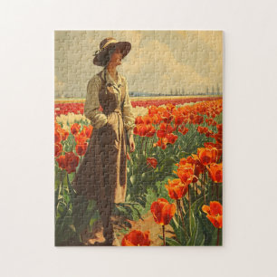 Blooms of Grace: Vintage Tulip Beauty Jigsaw Puzzle