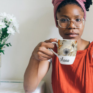 Blooms of Inspiration: Personalized Latte Mug