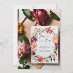 Blooms of Love: Handcrafted Floral Bridal Shower I Invitation
