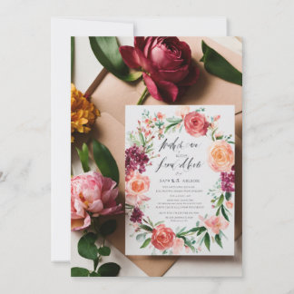 Blooms of Love: Handcrafted Floral Bridal Shower I Invitation