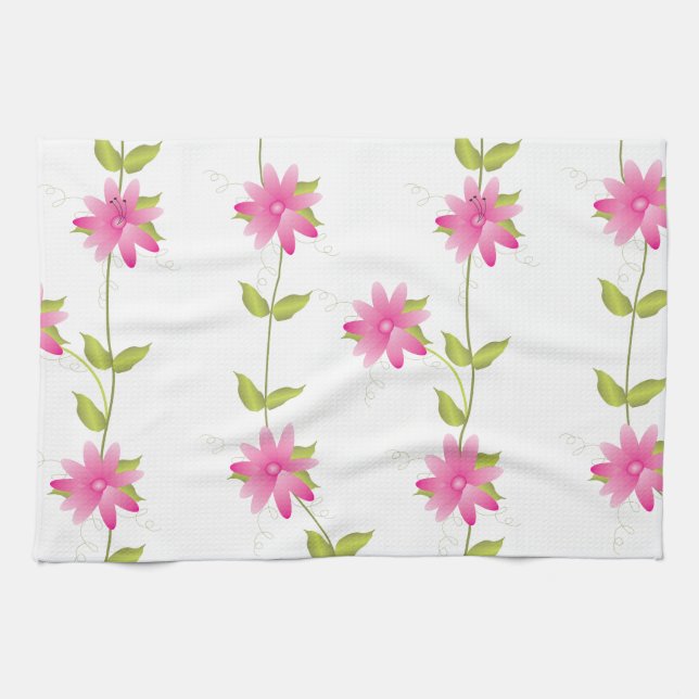 Blooms Of Pink Tea Towel (Horizontal)