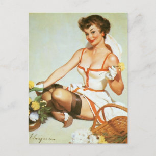 Blooms Pin Up Postcard