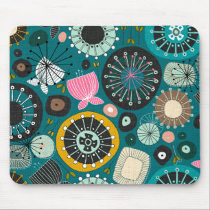 BLOOMS teal Mouse Pad