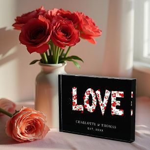 Bloque Para Fotos Cute Colorful Floral LOVE Word B Photo Block