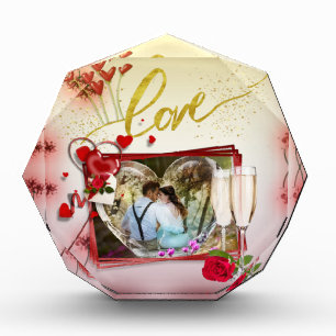 Bloque para fotos personalizado con corazones photo block