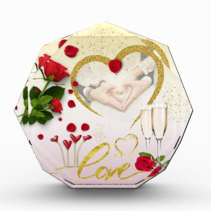 Bloque para fotos personalizado corazón con amor photo block