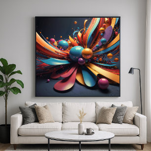 Blossom - Abstract 3D Render Art Style Poster