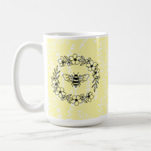 Blossom Bee Wreath Yellow Floral Coffee Mug