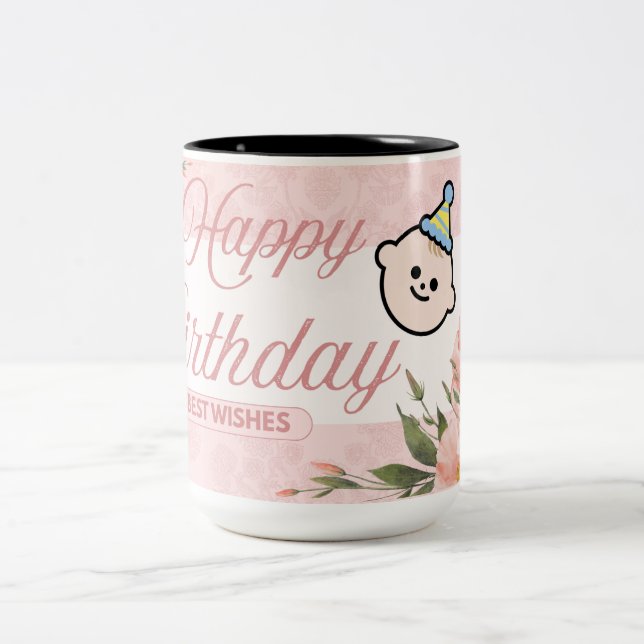 Blossom Birthday Two-Tone Coffee Mug (Center)