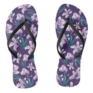 Blossom Bliss on Dark Purple Jandals